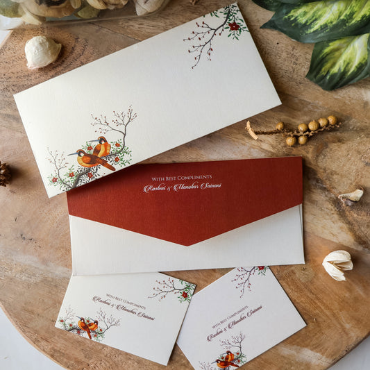 Vintage Joyful Birds Combo Set of Money Envelopes & Gift Tags