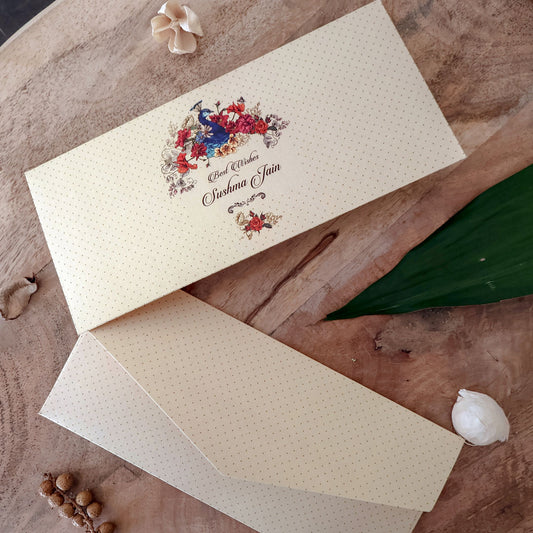Artistic Floral Peacock Set of Money Envelopes