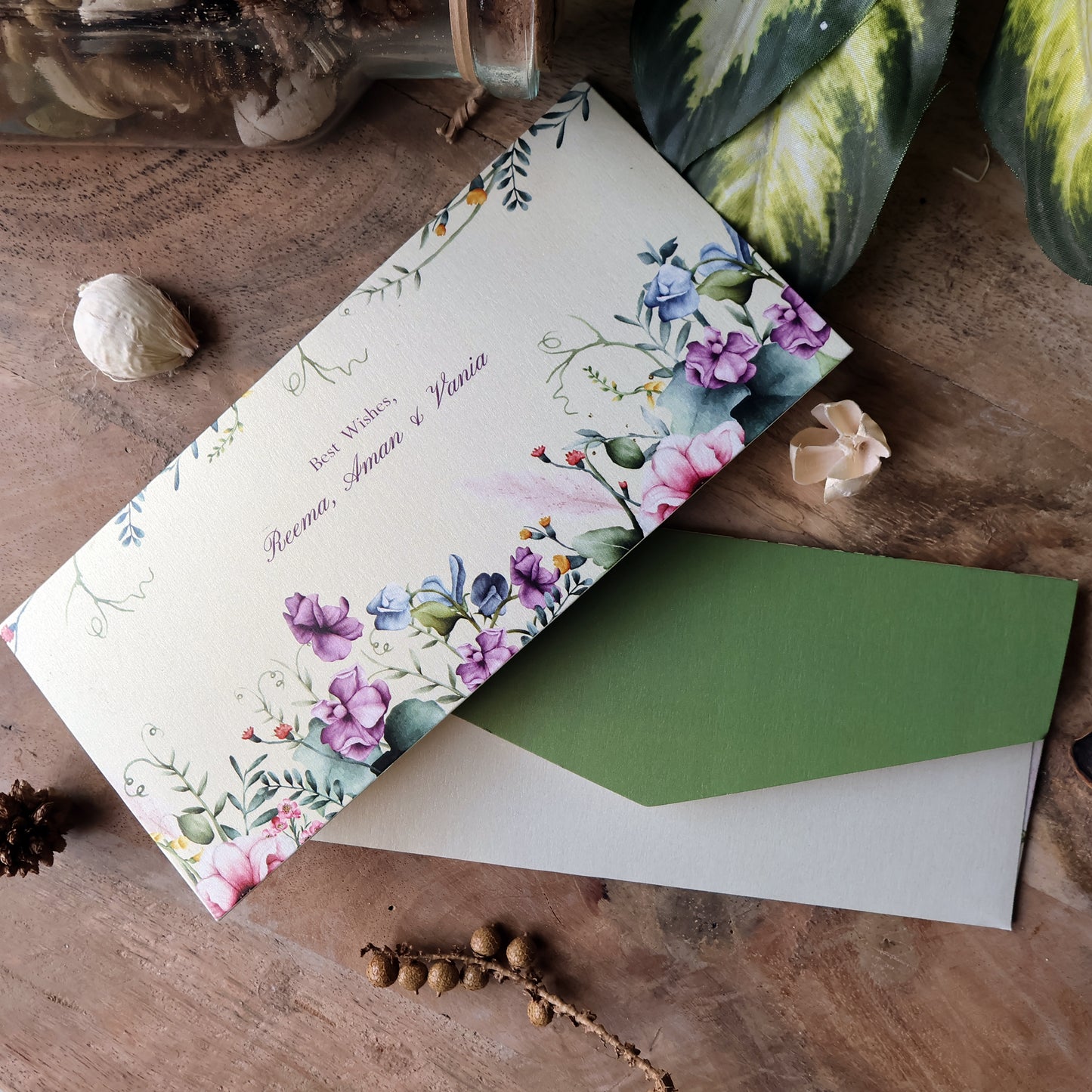 Botanical Flowers Combo Set of Money Envelopes & Gift Tags