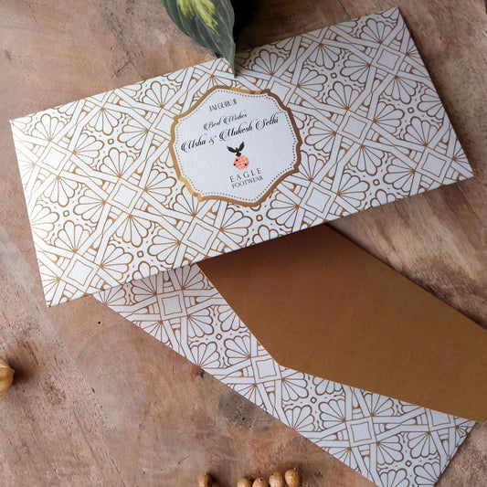 Elegant Cream & Gold Pattern Set of Money Envelopes