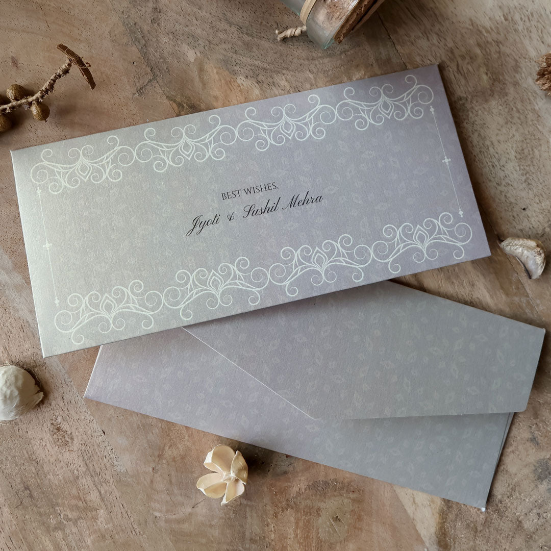 Elegant Leaf Border Set of Money Envelopes