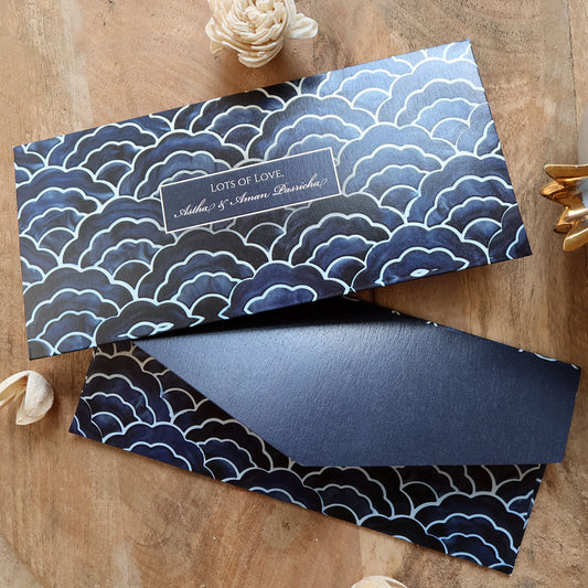 Ethnic Blue Waves Set of Money Envelopes