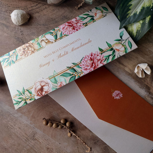 Floral Border Garden Set of Money Envelopes