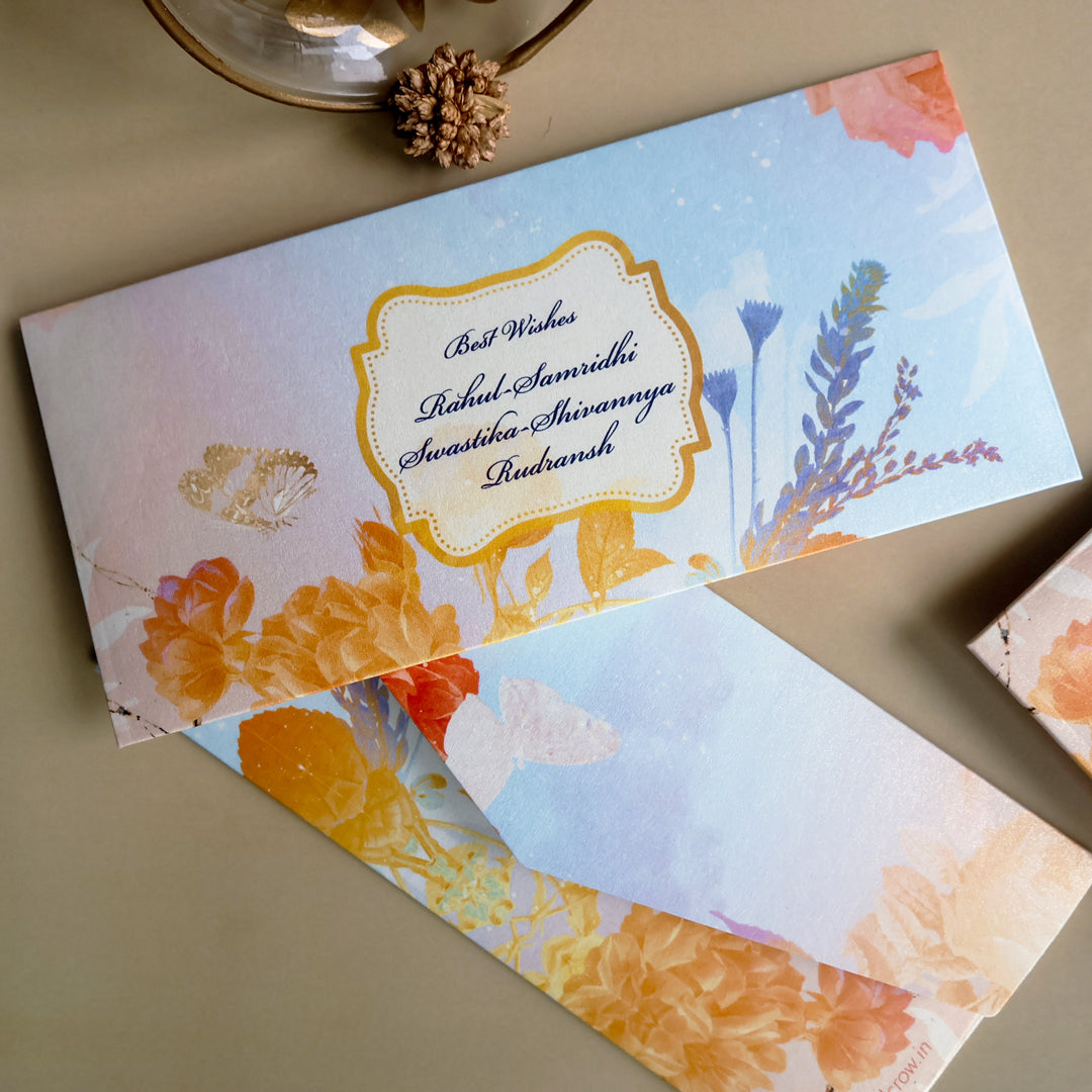 Floral Garden of Love Set of Money Envelopes