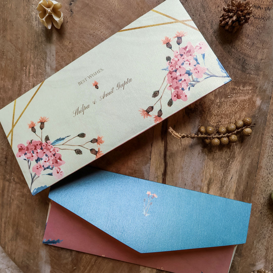 Floral Watercolour Marble Set of Money Envelopes