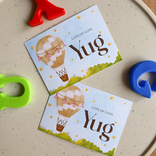 Hot air balloon Set of Gift Tags