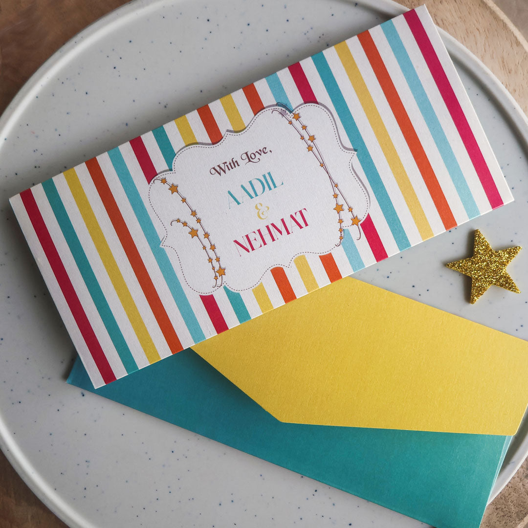 Kids Unisex Colourful Stripes Set of Money Envelopes