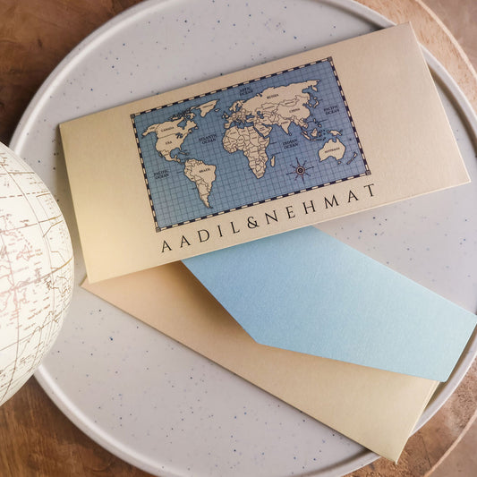 Kids Unisex World Map Set of Money Envelopes