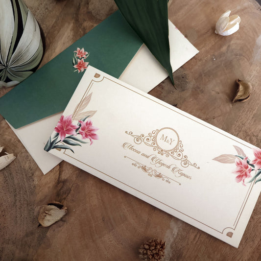 Lily Border Name Logo Set of Money Envelopes