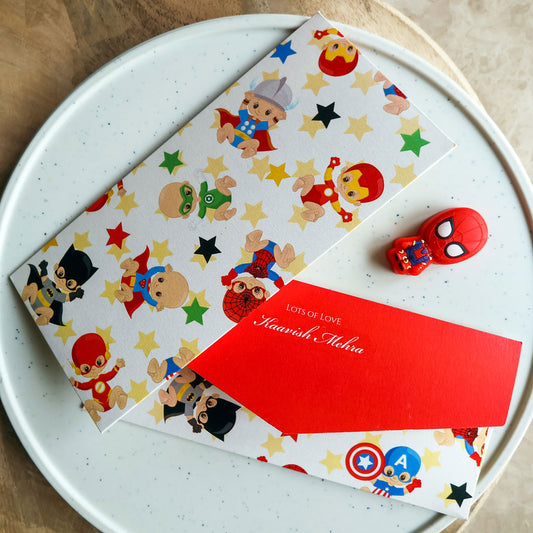 Little Superheros Money Envelope Red