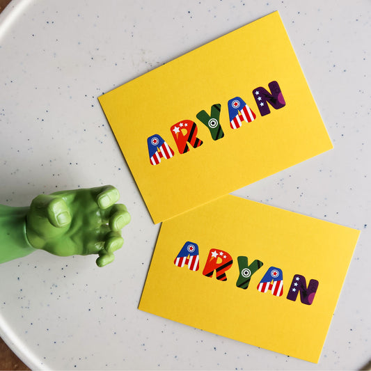 Marvell Supehero Alphabet Set of Gift Tags
