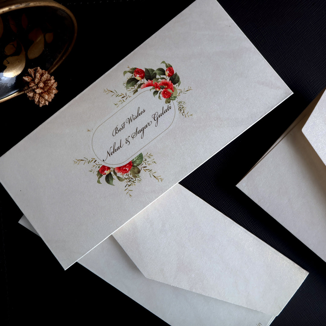Minimalistic Floral Frame Set of Money Envelopes