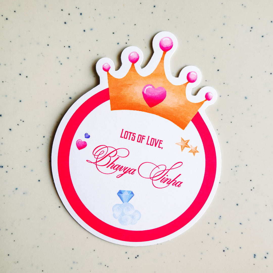 3D Princess Tiara Set of Gift Tags