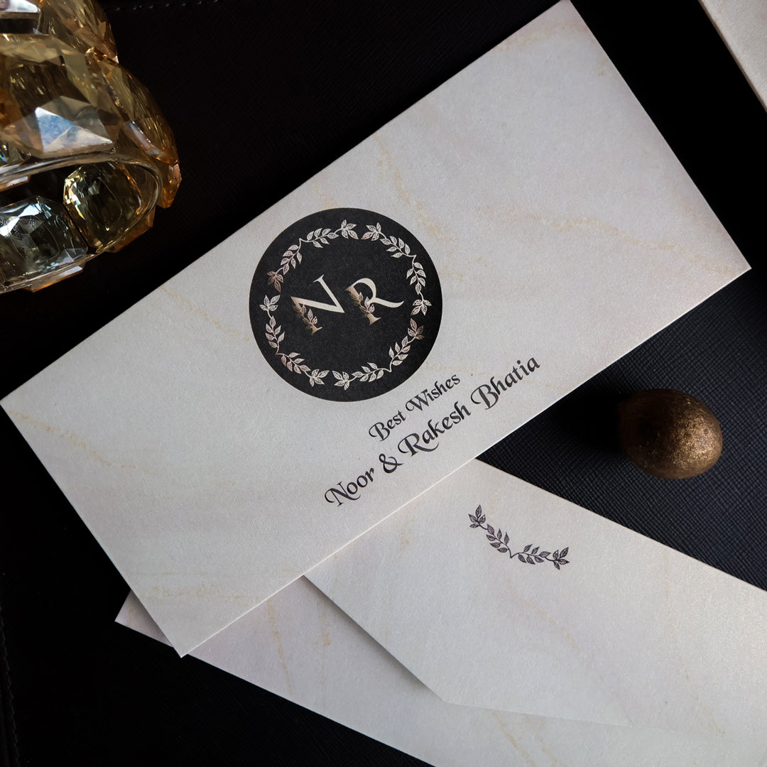 Petiole Border Name Initails Set of Money Envelopes