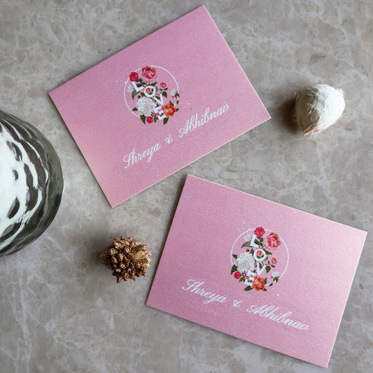 Pink Floral Love Set of Gift Tags