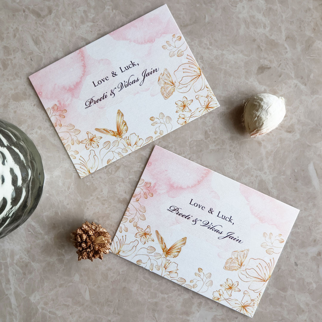 Pink & Gold Butterfly Garden Set of Gift Tags