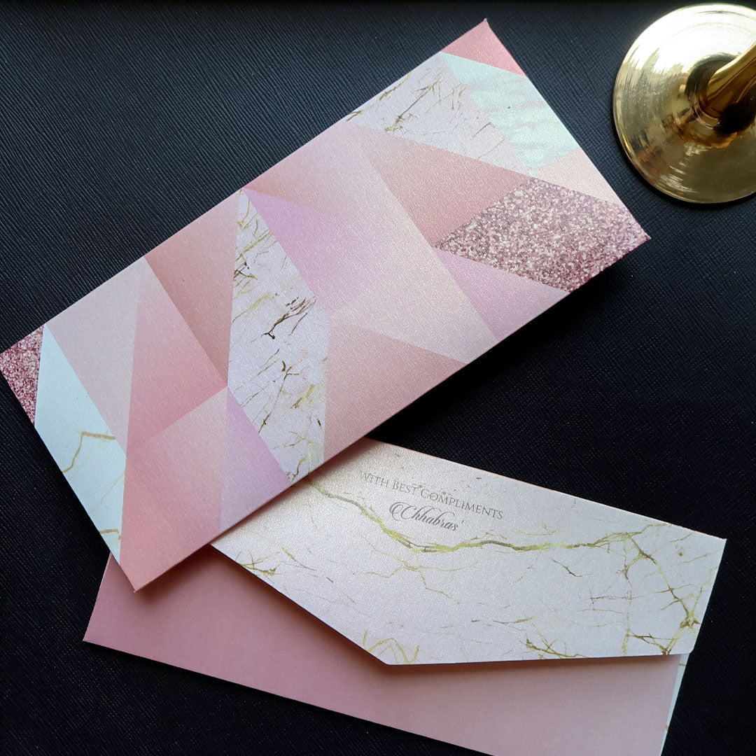 Shiny Geometric Marble Set of Money Envelopes