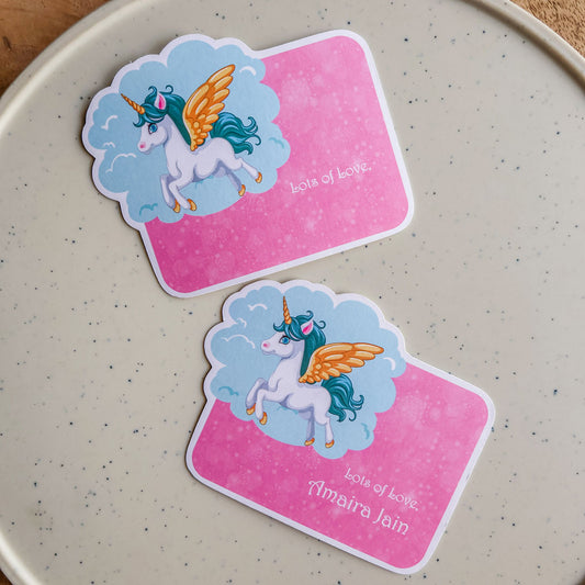 3D Pink Unicorn Set of Gift Tags