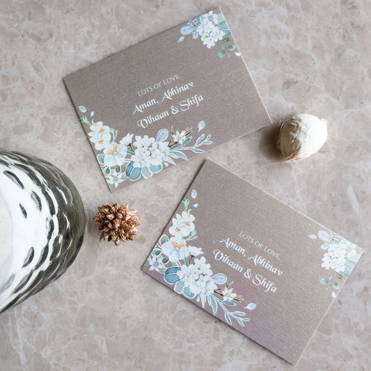 Watercolour Blue Floral Set of Gift Tags