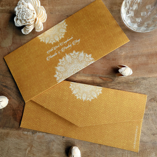 Yellow Textured Art Set of Money Envelopes