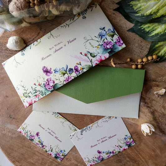 Botanical Flowers Combo Set of Money Envelopes & Gift Tags