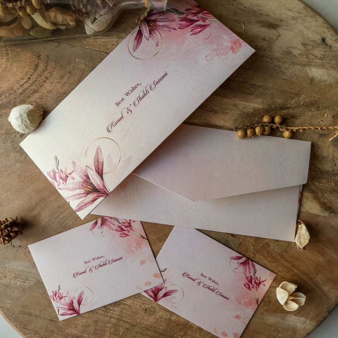 Blooming Lilies Combo Set of Money Envelopes & Gift Tags