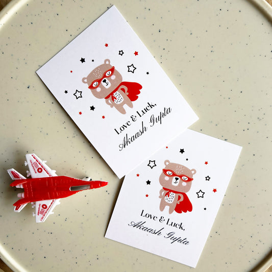 Bear in a cape Set of Gift Tags