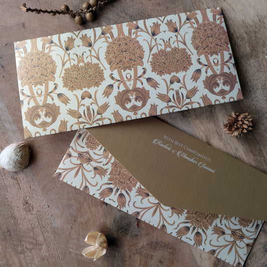 Beige & Cream Floral Set of Money Envelopes