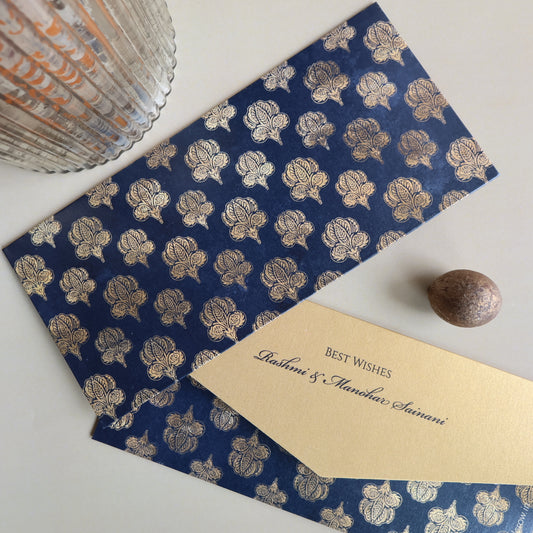 Blue & Gold Motif Set of Money Envelopes