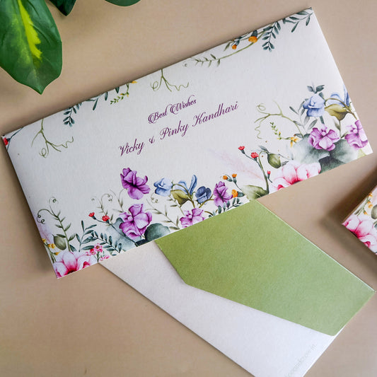 Botanical Flowers Set of Money Envelopes