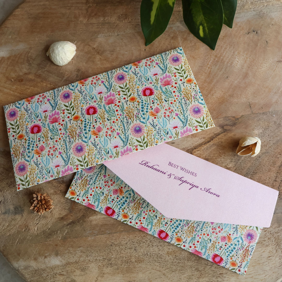 Bright Floral Embroidery Set of Money Envelopes