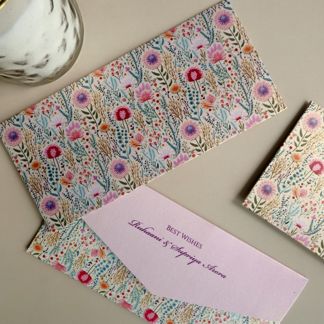 Bright Floral Embroidery Set of Money Envelopes