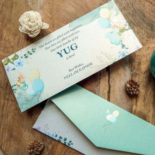 Bundle of Joy Baby Boy Announcement Set of Money Envelopes