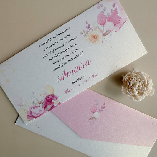 Bundle of Joy Baby Girl Announcement Set of Money Envelopes
