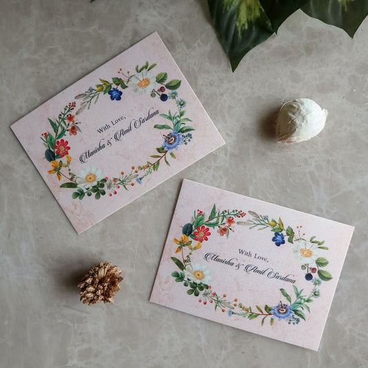 Colourful Floral Wreath Set of Gift Tags