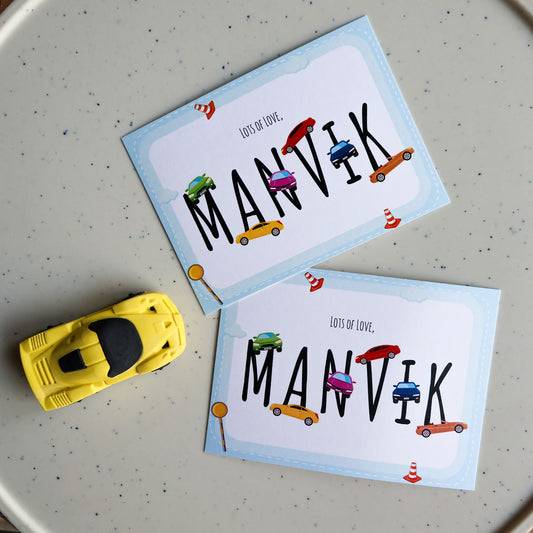 Crazy Cars Set of Gift Tags