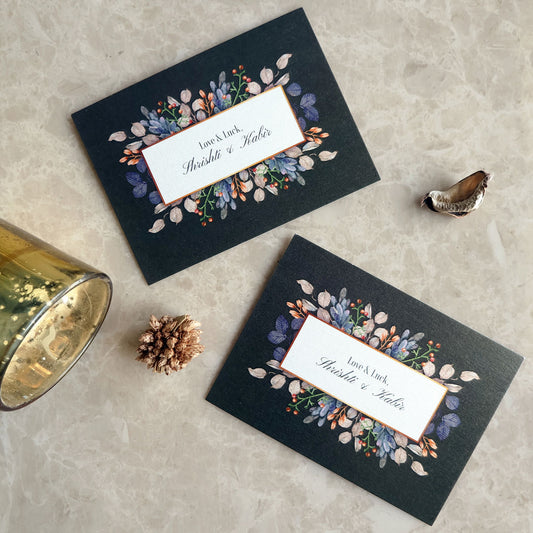 Dark Floral Border Set of Gift Tags