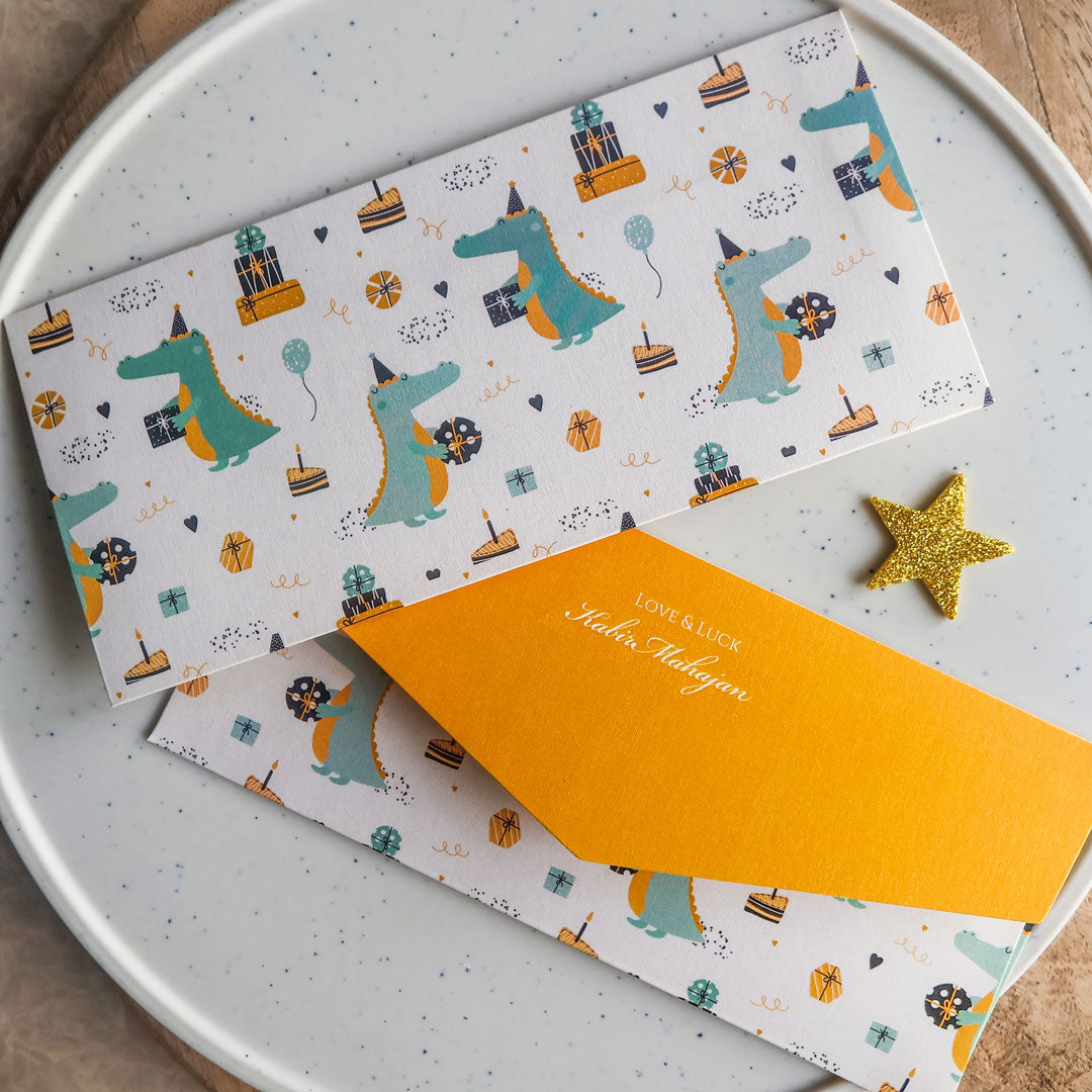 Dinosaur Birthday Set of Money Envelopes