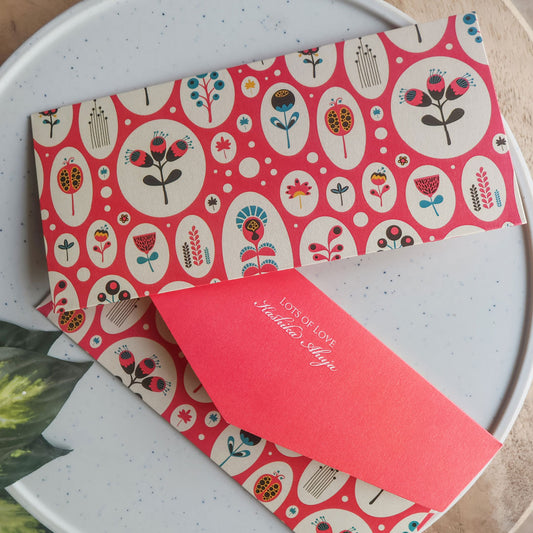 Doodle Flowers Set of Money Envelopes