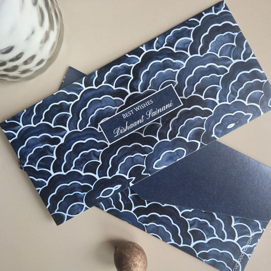 Ethnic Blue Waves Set of Money Envelopes