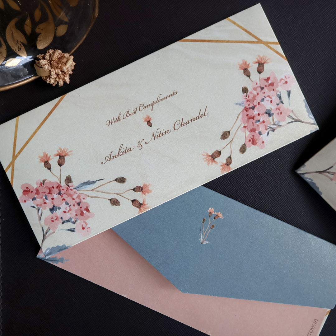 Floral Watercolour Marble Set of Money Envelopes