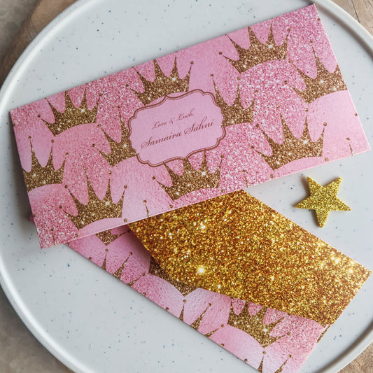 Glitter Princess Tiara Set of Money Envelopes