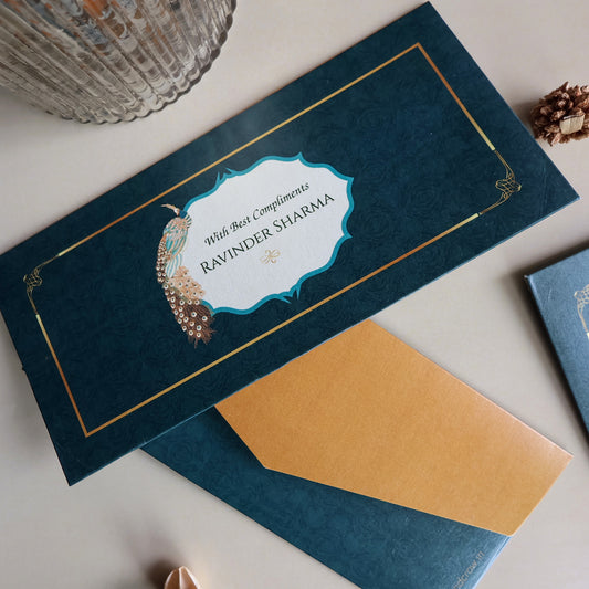 Green & Gold Peacock Set of Money Envelopes