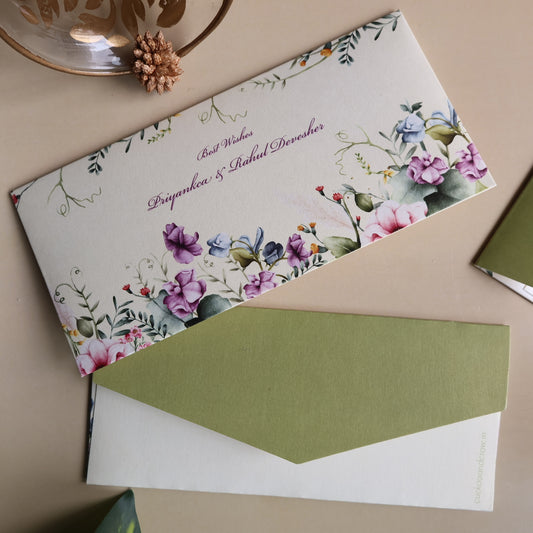 Botanical Flowers Set of Money Envelopes