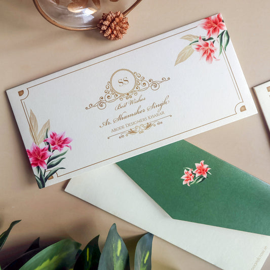 Lily Border Name Logo Set of Money Envelopes