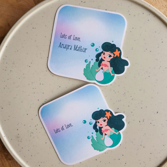 3D Sea Mermaid Set of Gift Tags