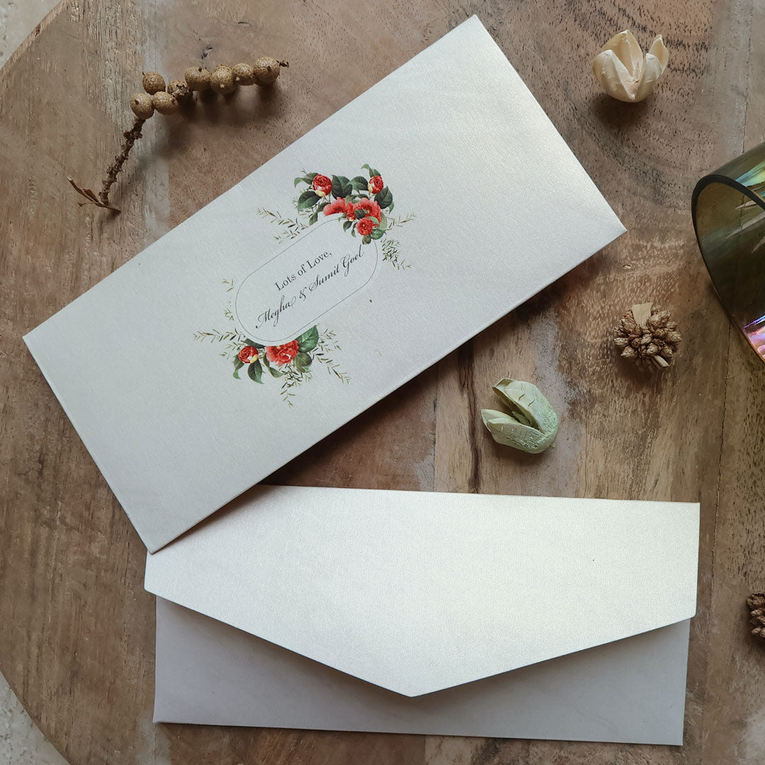 Minimalistic Floral Frame Set of Money Envelopes