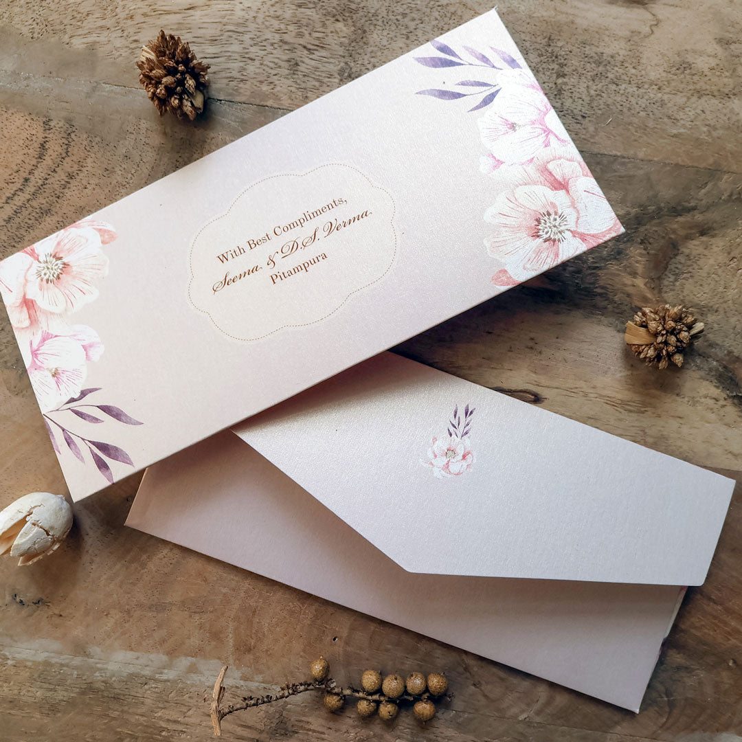 Peach & Pink Floral Set of Money Envelopes
