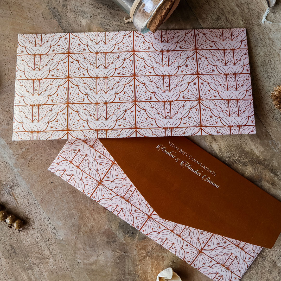 Peach & Rust Pattern Set of Money Envelopes