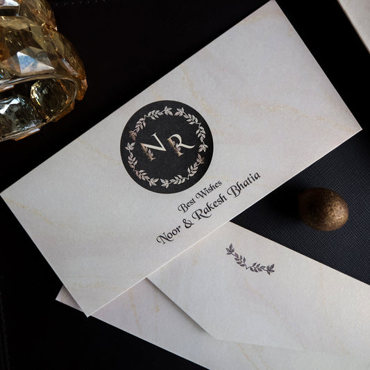 Petiole Border Name Initails Set of Money Envelopes